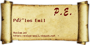 Páles Emil névjegykártya